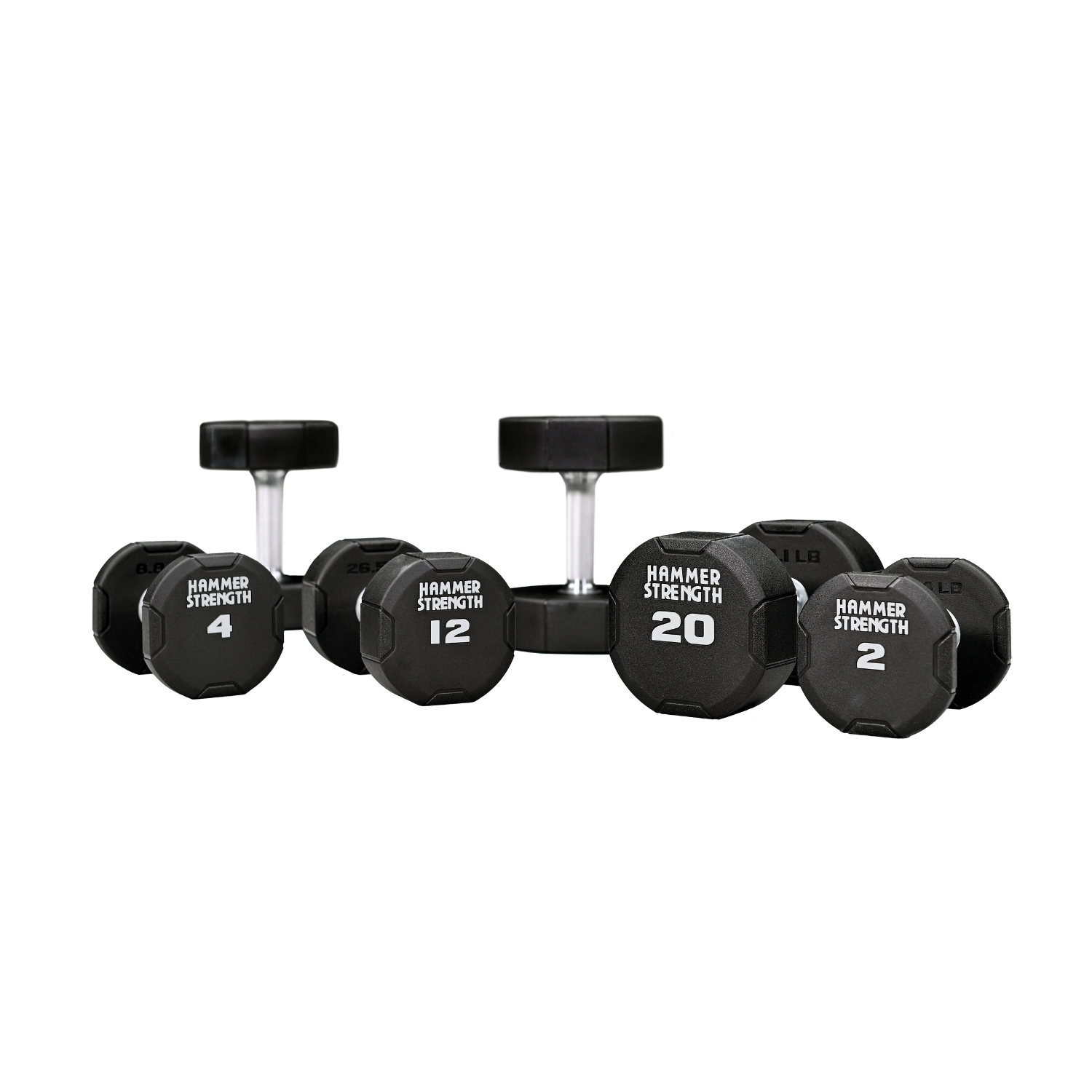 Hammer Strength 4-Sided Urethane Dumbbells | Hammer Strength
